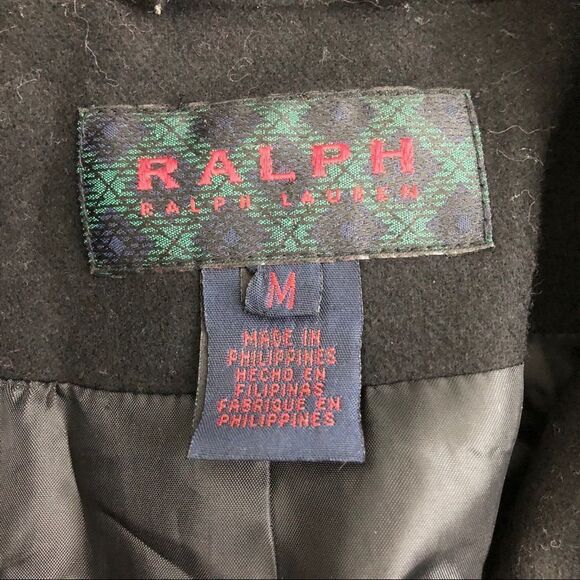 Ralph Ralph Lauren Cropped Wool Peacoat Jacket M Biker‎ Asymmetrical Coat Medium - Picture 4 of 6